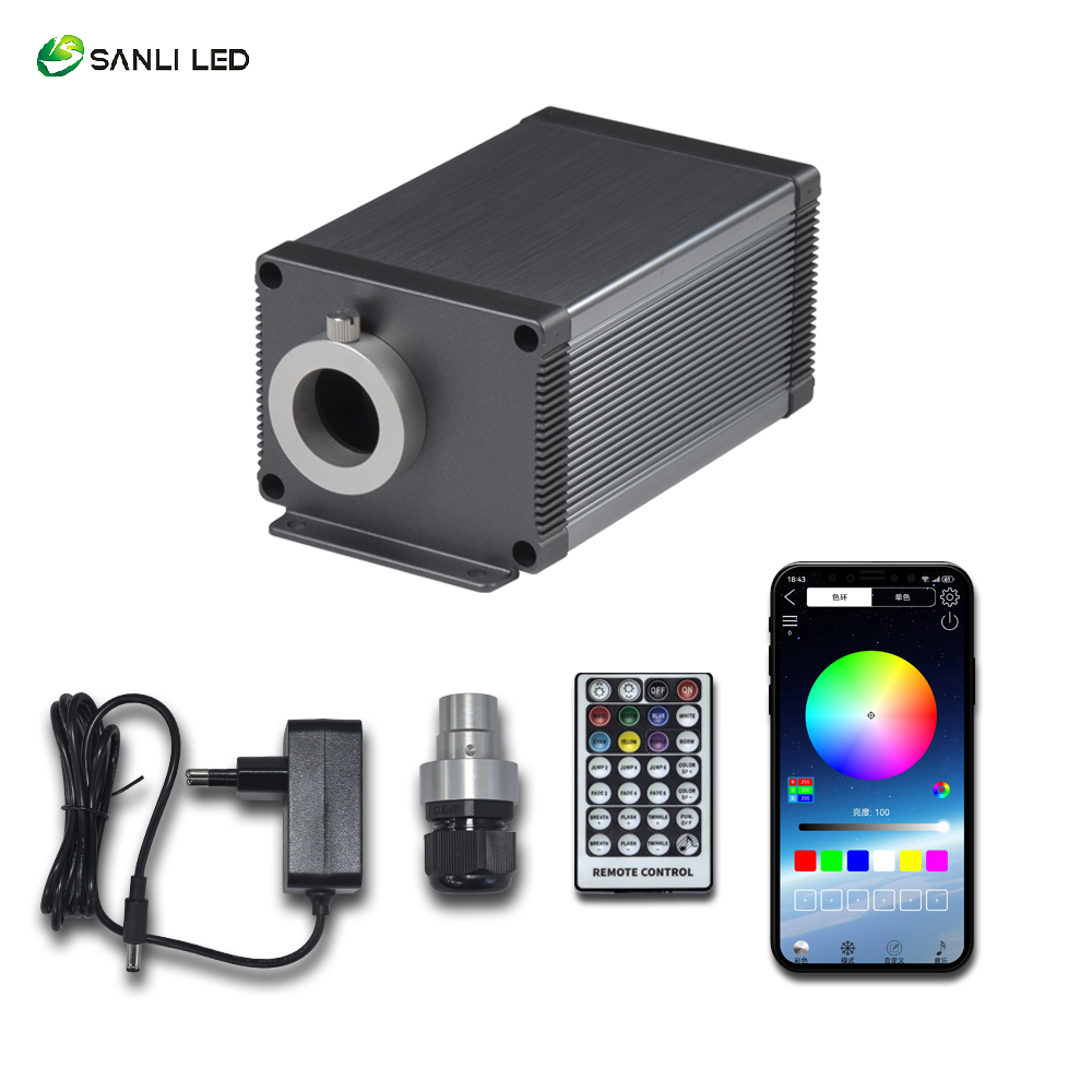 SANLI LED 4x3W RGBW LED Light Source with APP Control & Twinkle Wheel LLE-005APP - Fiberopticslight.com