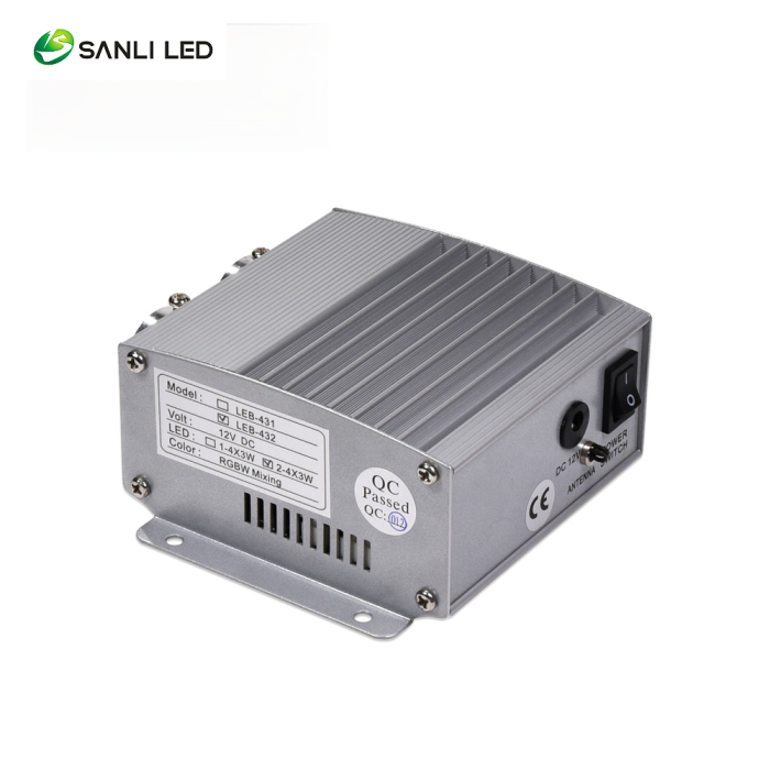 SANLI LED Dual Head 43W RGBW LED Light Source LEB-432 Side - Fiberopticslight.com