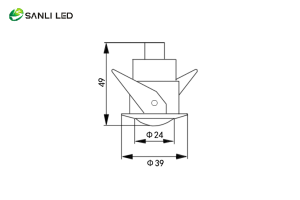 SANLI LED Fiber Optic Cabinet Light Fittings EP-007 Dimension - Fiberopticslight.com