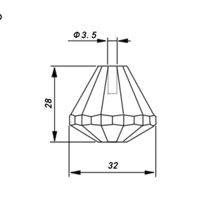 SANLI LED Fiber Optic Chandelier Crystal Fittings EP-044 Dimension - Fiberopticslight.com