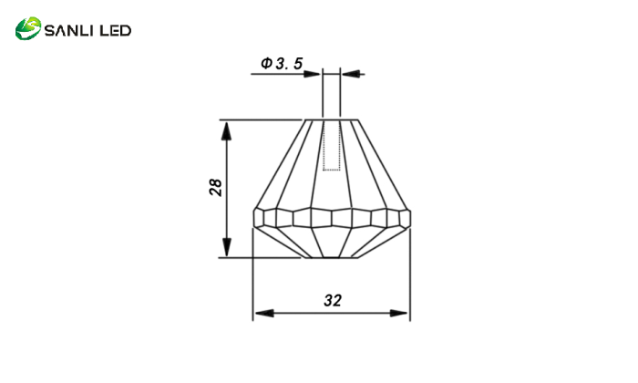 SANLI LED Fiber Optic Chandelier Crystal Fittings EP-044 Dimension - Fiberopticslight.com