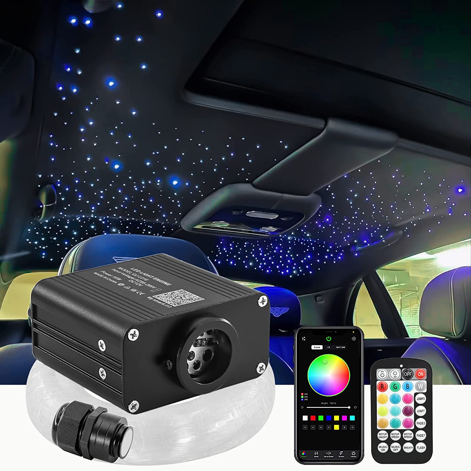 16W Twinkle RGBW Rolls Royce Starlight Kit for Car, Truck - Fiberopticslight.com