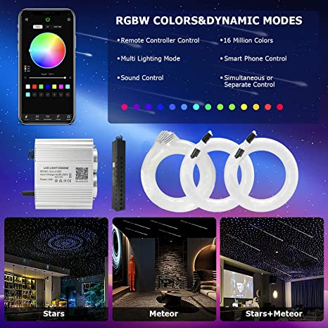 Bluetooth App for Dual Head Twinkle RGBW 16W Car Star Light Kit | Fiberopticslight.com